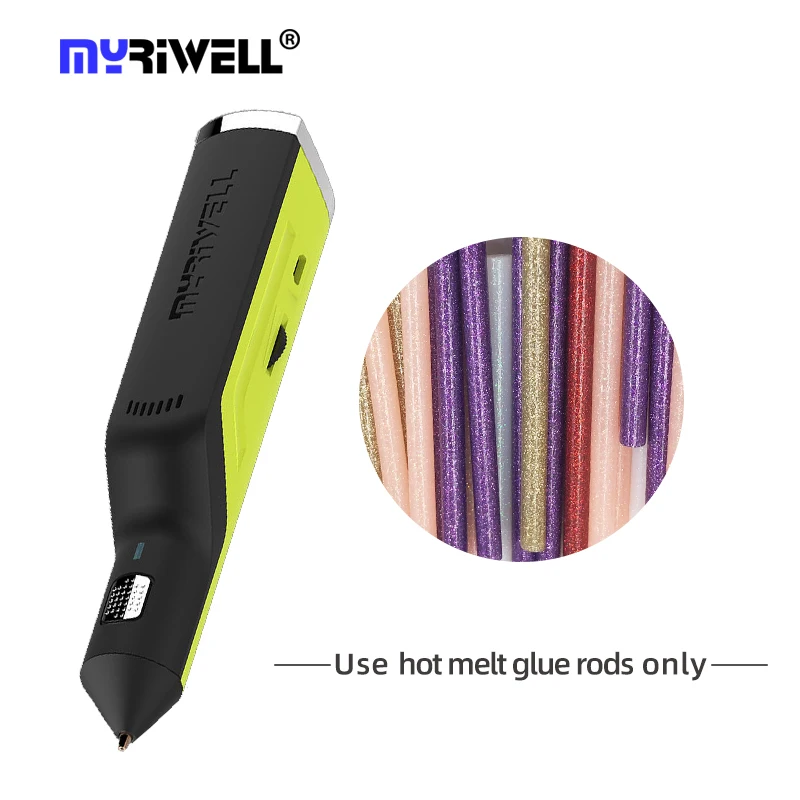 

Myriwell cordless hot melt glue gun pen with glitter glue sticks 5V 2A for craft fixing craft diy tool RS-100A auto flow