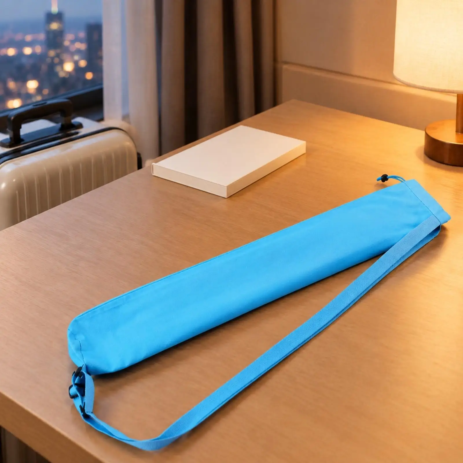 Drawstring Folding Travel Case Oxford Cloth Mahjong Storage Bag with Shoulder Strap for Tiles and Small Items