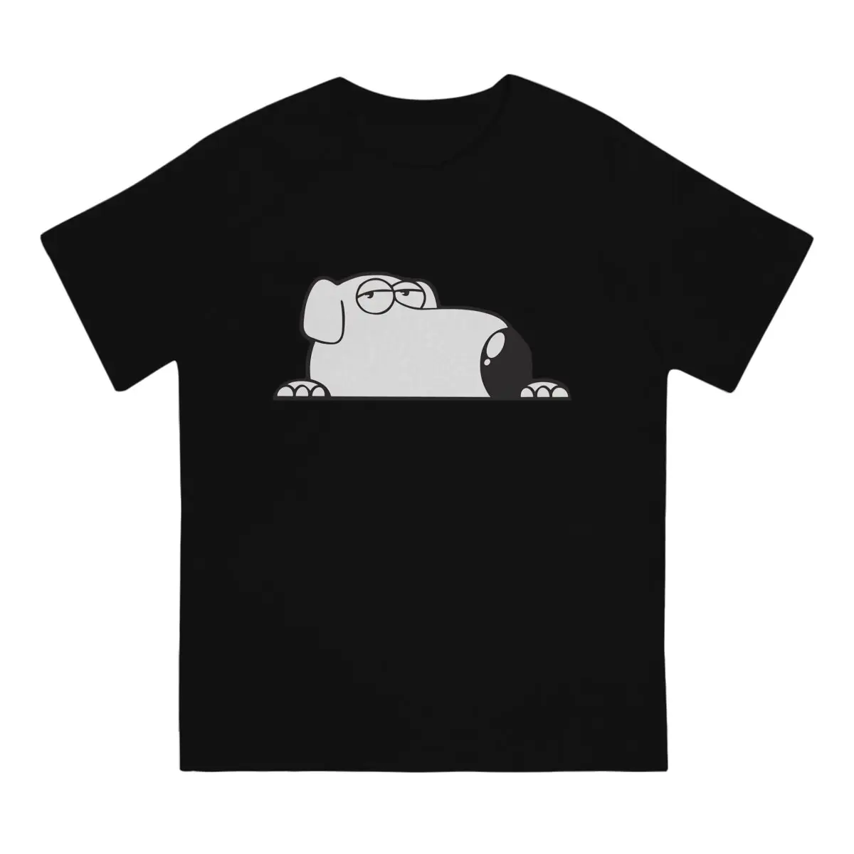 Men Brian Dog Peeker Cartoon Funny Classic T-Shirt Cool Style Family Guy Hipster Ofertas O Neck Graphic Tshirt