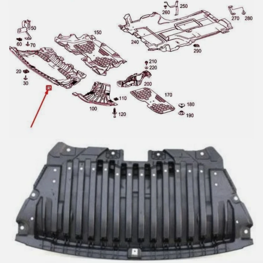 

ПЕРЕДНЯЯ ЦЕНТРАЛЬНАЯ КРЫШКА ПОДДЕЛЕНИЯ ДВИГАТЕЛЯ A2135200200 Для Mercedes Benz E-Class W213 E260 E450 W238 W257 AMG 4MATIC