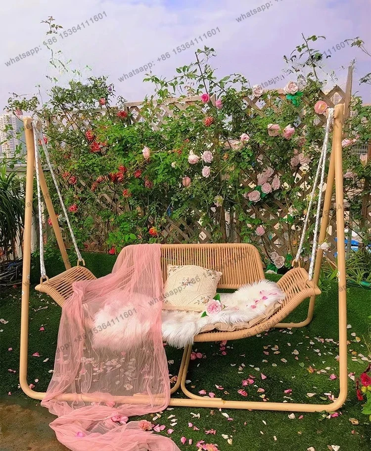 

Outdoor swing courtyard swing outdoor double hammock small courtyard garden hanging chair designer high-end