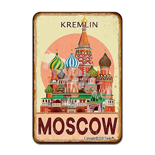 Москвакремлин железный постер живопись жестяная вывеска винтажный настенный декор для кафе-бара паба домашнее украшение пива ремесла