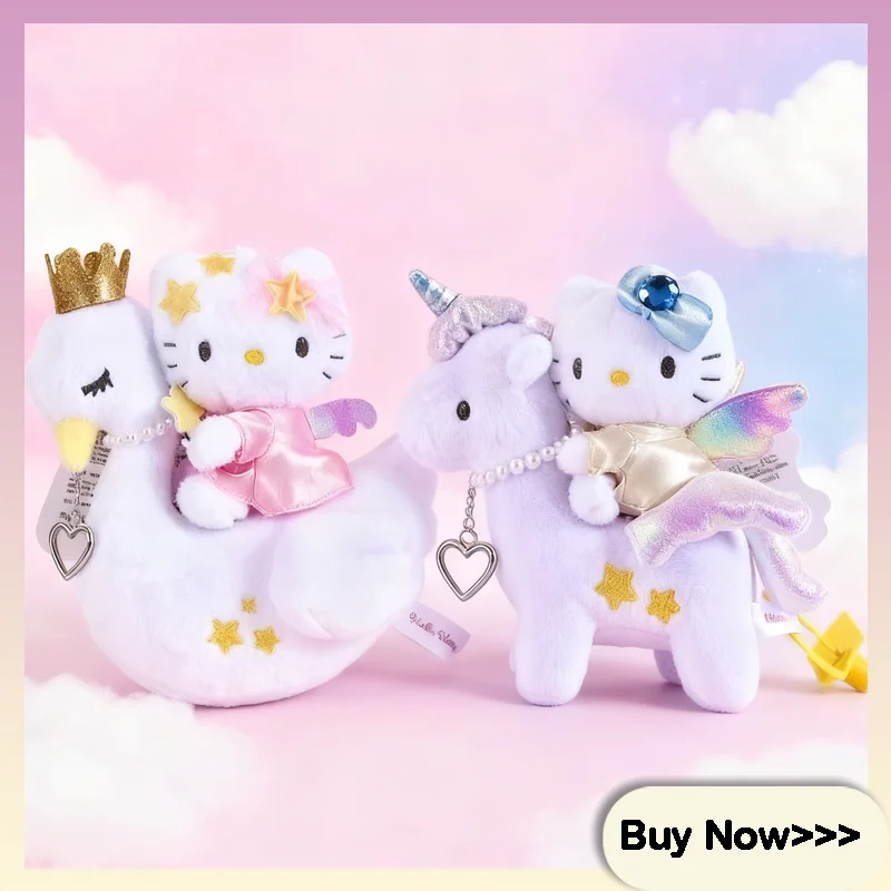 

12cm Hello Kitty Dreamy Girl Heart Plush Doll Keychain Cartoon Sleep Companion Doll Exquisite Desktop Decoration Surprise Gift