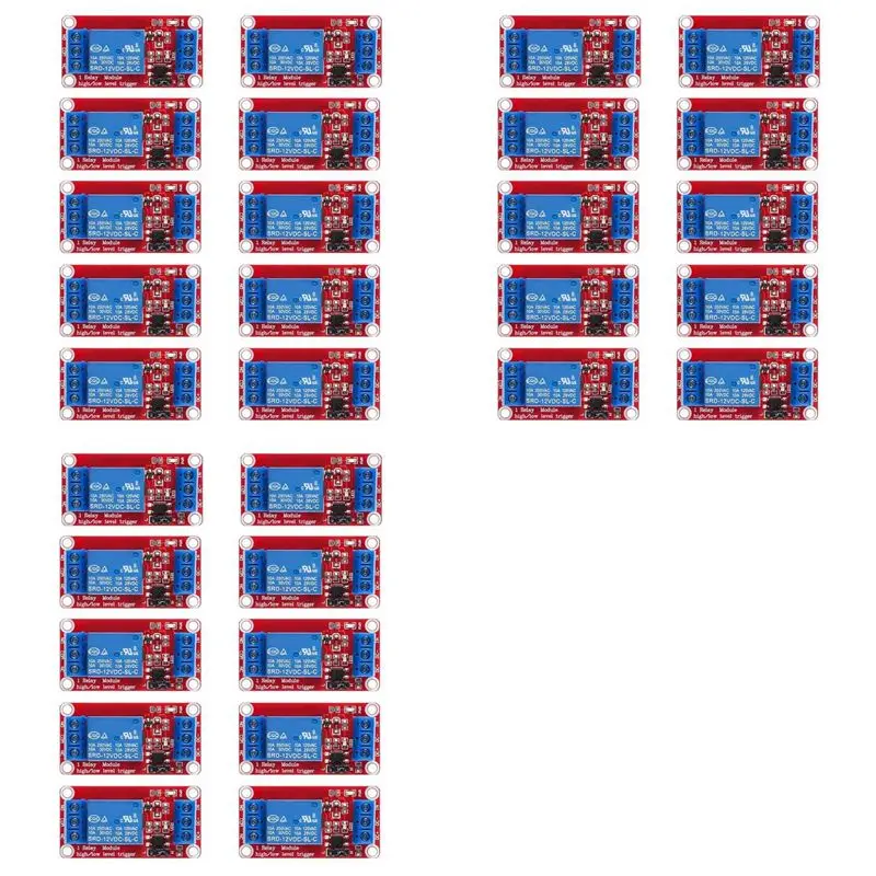 THIVN-30Pcs Relay Module DC 12V Relay Board 1 Channel With Optocoupler Isolation Support High Or Low Level