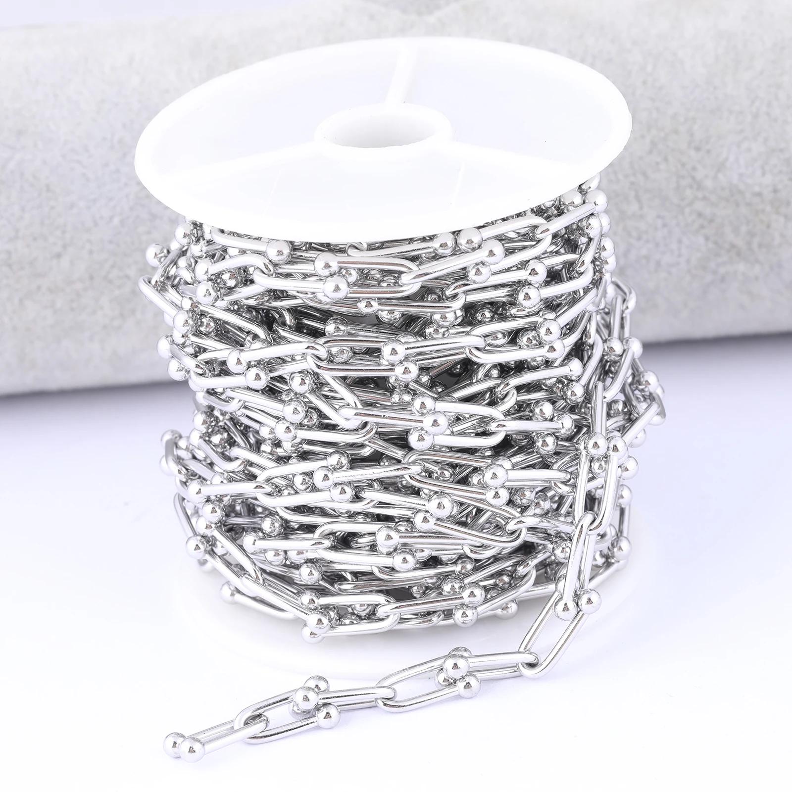 1meter 5mm Wide Stainless Steel Ball Link Chains For Jewelry Making Diy Bracelet Necklace Handbag Making Accessories