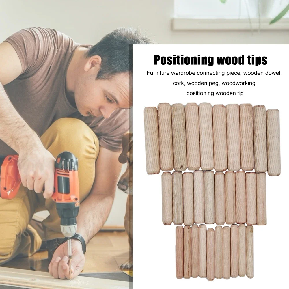 300pcs 6mm 10mm 10mm Wooden Dowel Cabinet Drawer Round Fluted Wood Craft Dowel Pins Rods Set Furniture Fitting Dowel Pin