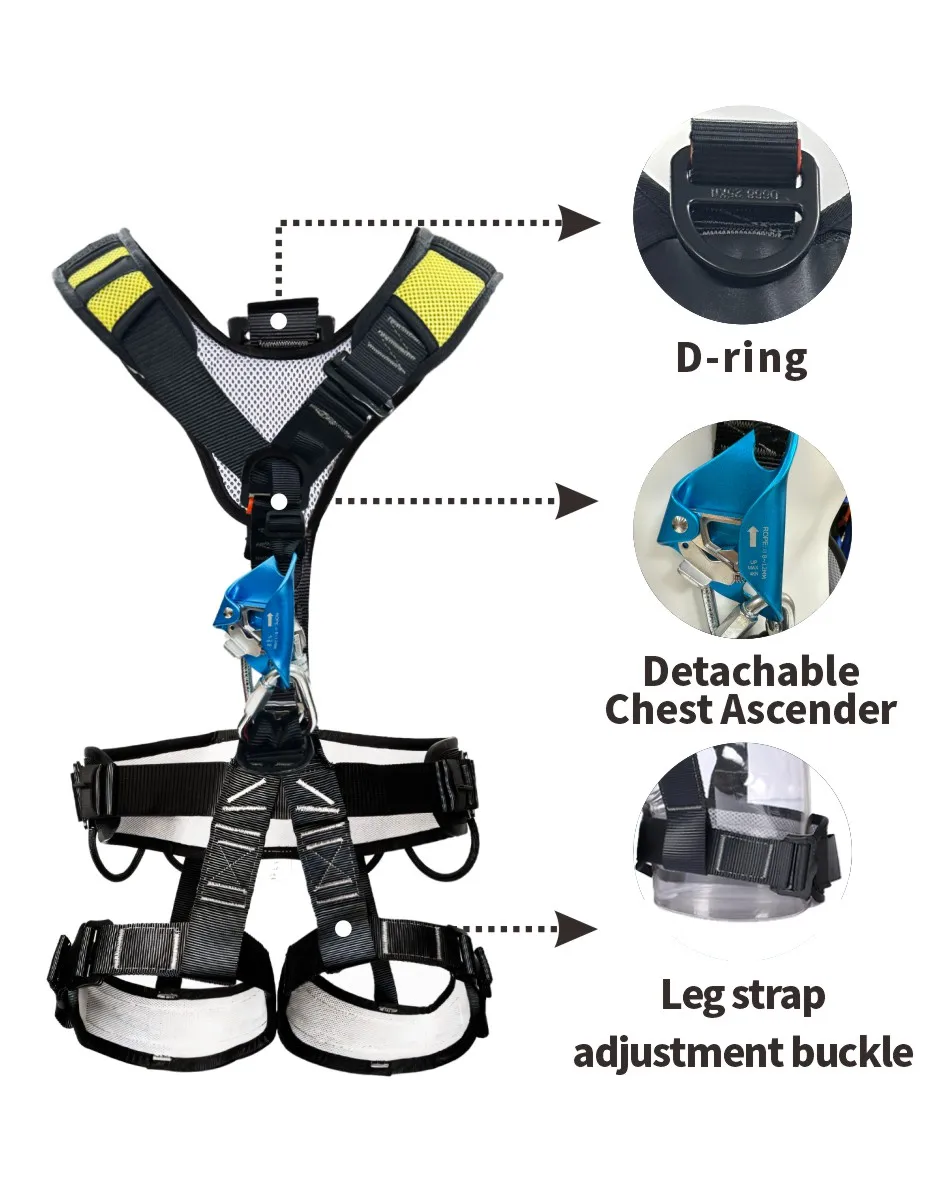 

Ce Certified 5-Point Adjustable Chest Lifter Climbing Strap Comfortable Polyester Outdoor Rescue Gear
