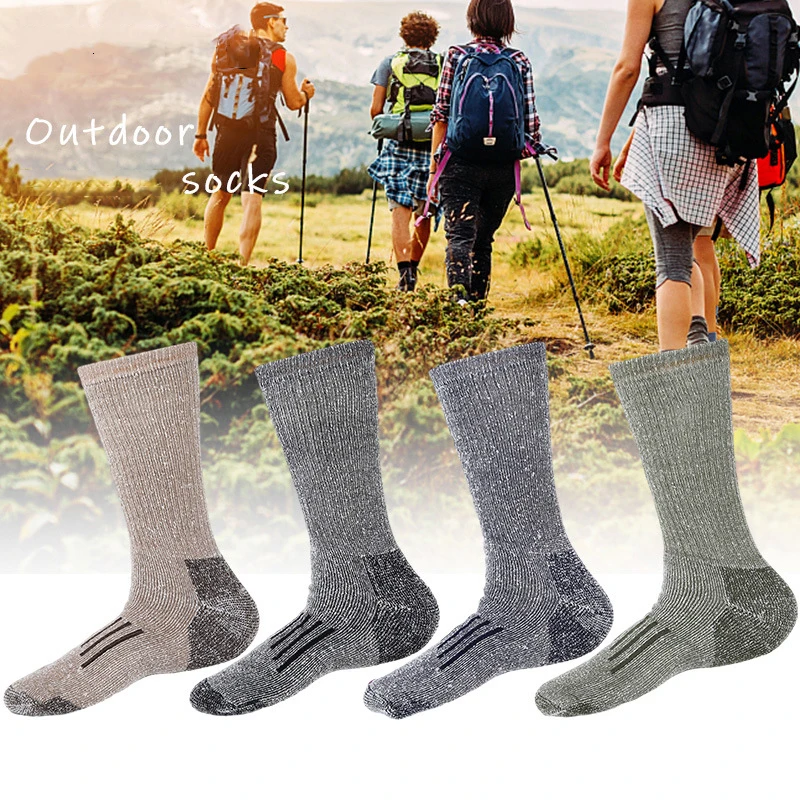 Hiking Socks Merino Wool Socks for Men Women 80% Merino Wool Ski Socks Winter Thick Thermal Crew Socks Men Walk Warm Anti-Odor