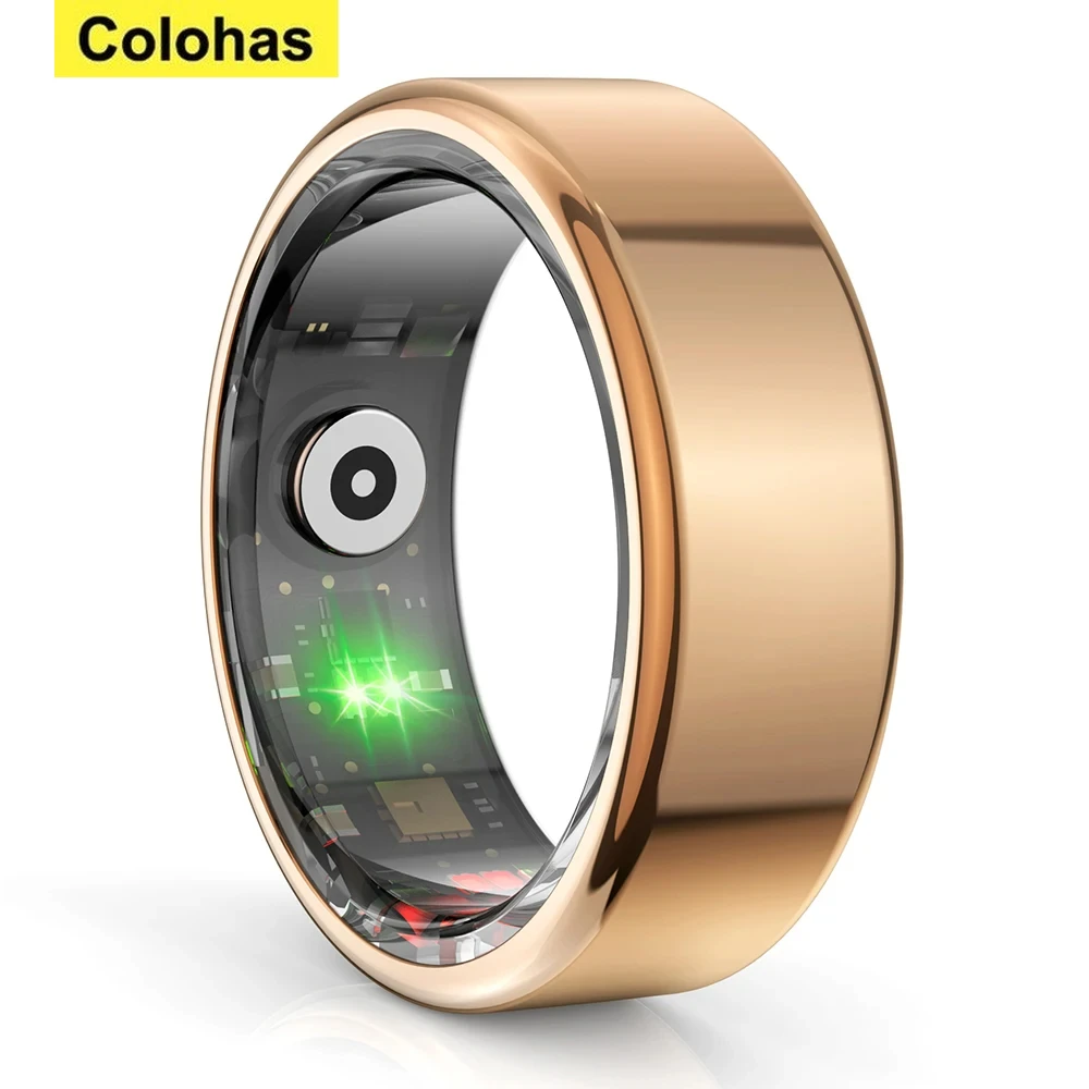 COLOHAS R02 Smart Ring Military Grade Titanium Steel Shell Health Monitoring IP68 & 3ATM Waterproof Multi-sport Modes