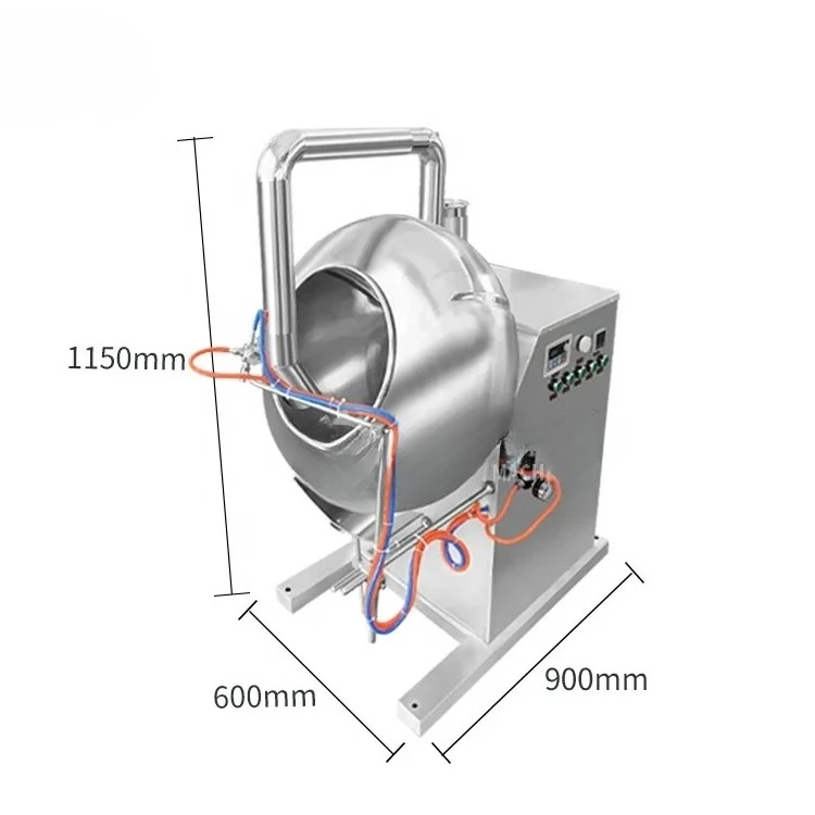 BYC-600 Fully Automatic Flour Peanut Popcorn Chocolate Candy Tablet Sugar Film Coating Machine