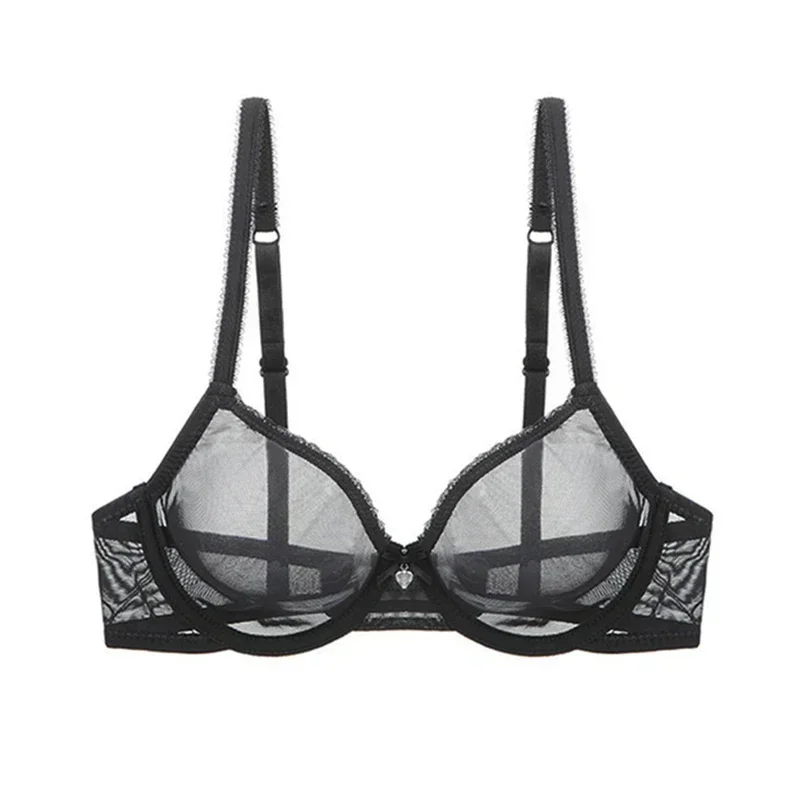 Stunning New Bras for Women Red Transparent Push-Up Design Sexy Lace Mesh Material in Sizes 40, 42 A, B, C, D.