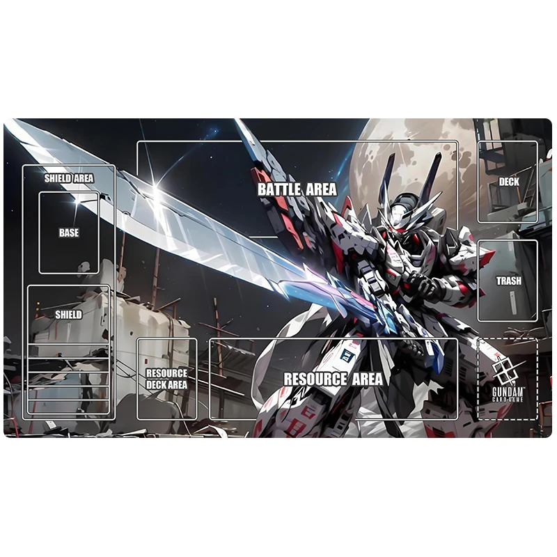 2025 جديد Gundam GCG سولو بلاي حصيرة 600x350 مللي متر لتقوم بها بنفسك أنيمي لعبة ببطاقات ورقية حصيرة عدم الانزلاق لاعب واحد الجدول حصيرة هدية للأطفال جامعي