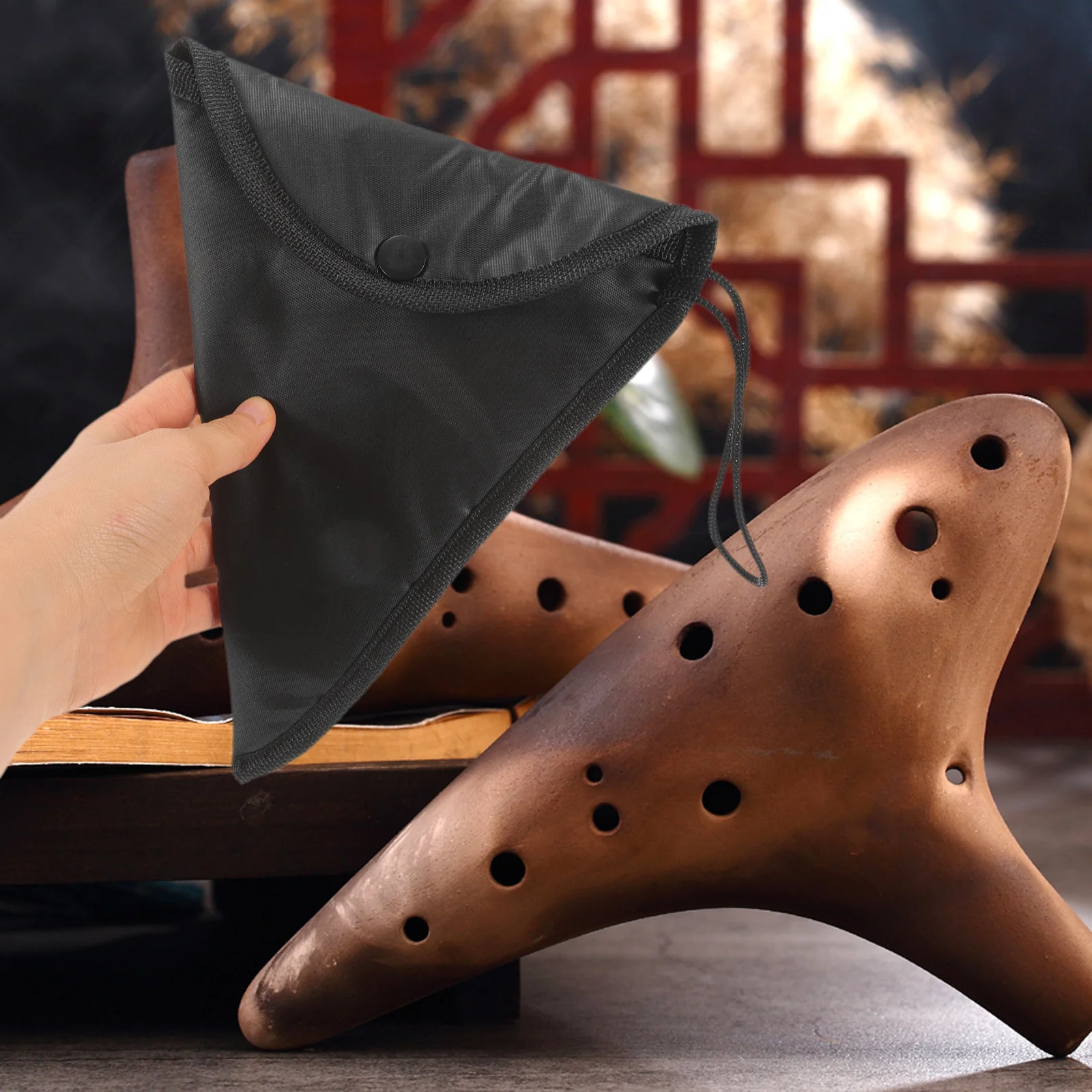 

3Pcs Ocarina Protector Portable 12 Holes Ocarina Bag Small Triangle Storage Bag Travel Music Instrument Storage