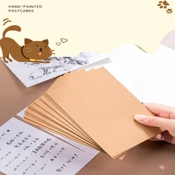 20/50/100pcs Blank Kraft Paper Card Thickened Retro Double Sided Word Card DIY Postcard Greeting Invitation Card Message Card