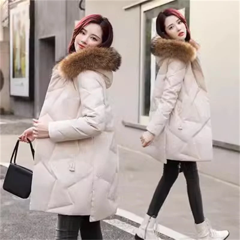 Bosden-Chaqueta de plumón para mujer, longitud media, plumón de pato blanco nuevo, chaqueta de invierno coreana holgada a la moda, Top cálido grueso B 2023