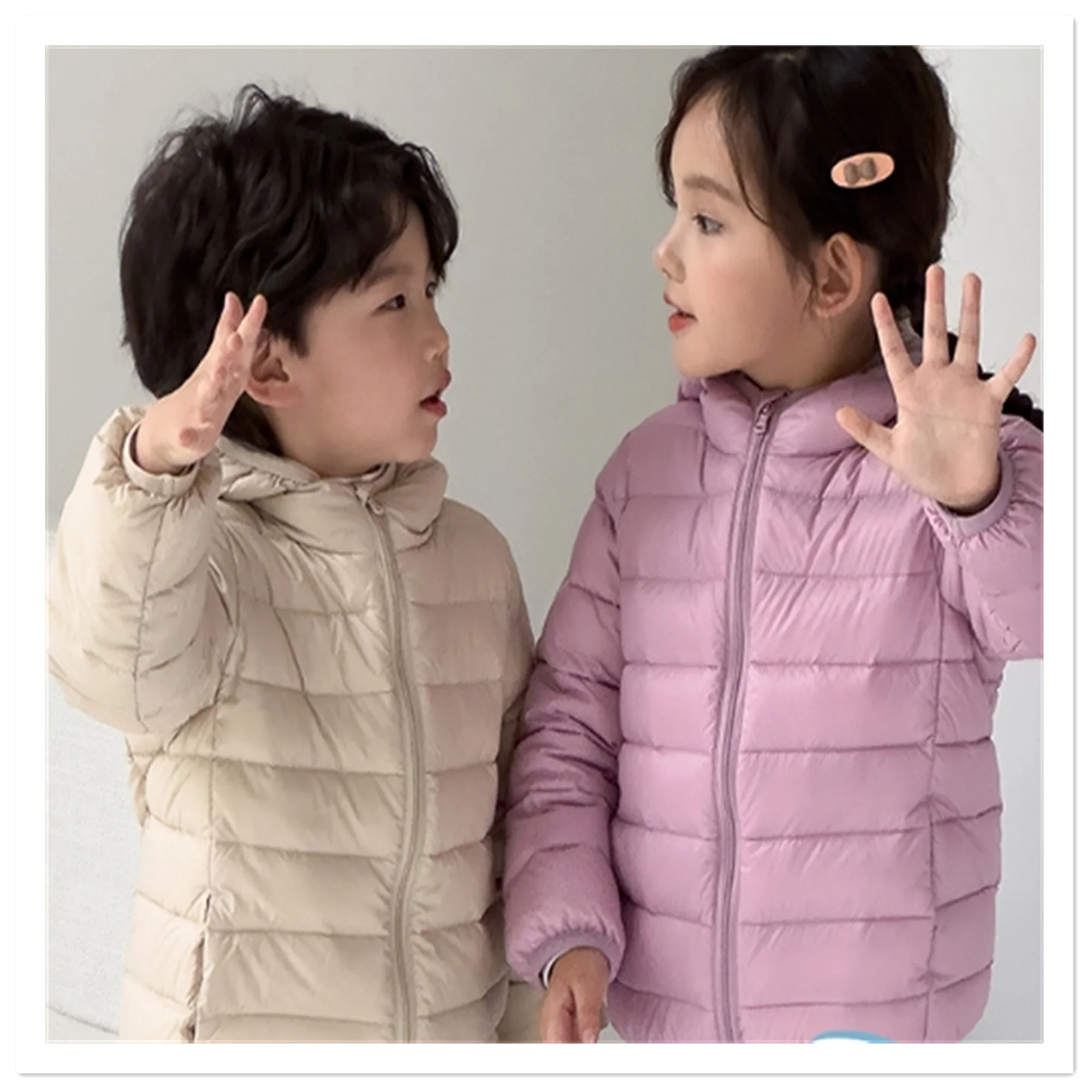 

Wholesale of winter men's and women's clothing, children's lightweight down jackets, small and medium-sized children's hooded ch