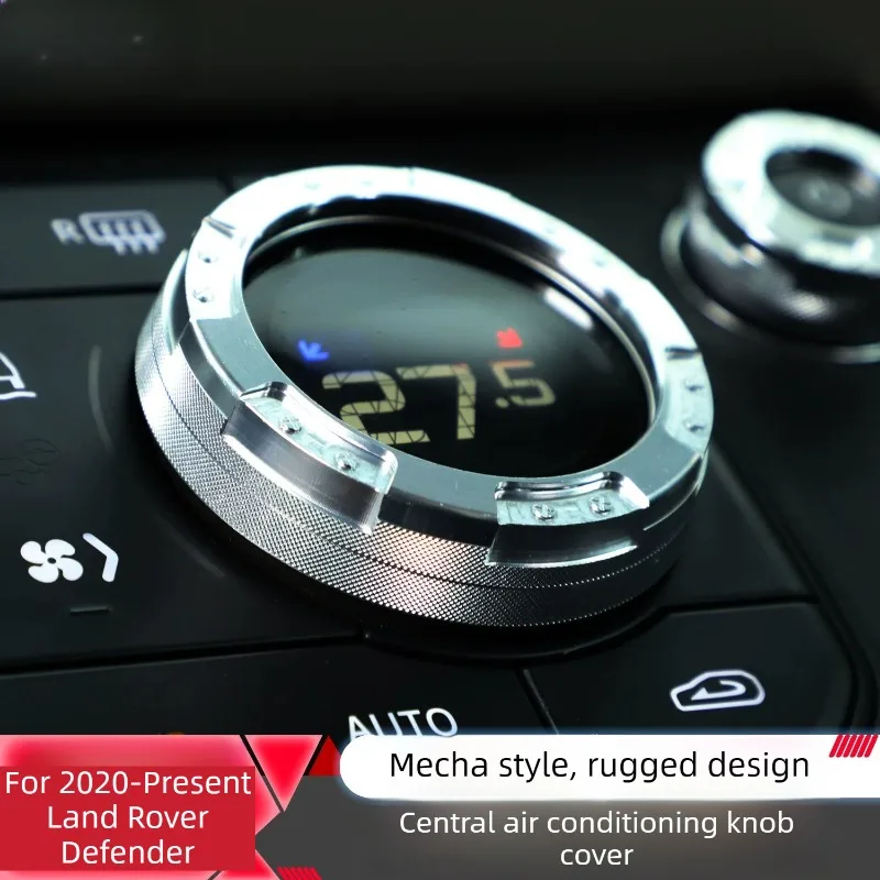 For Fits 2020-2026 Land Rover Defender Center Console Air Volume Knob Cover, Mecha Style Interior Modification Accessories