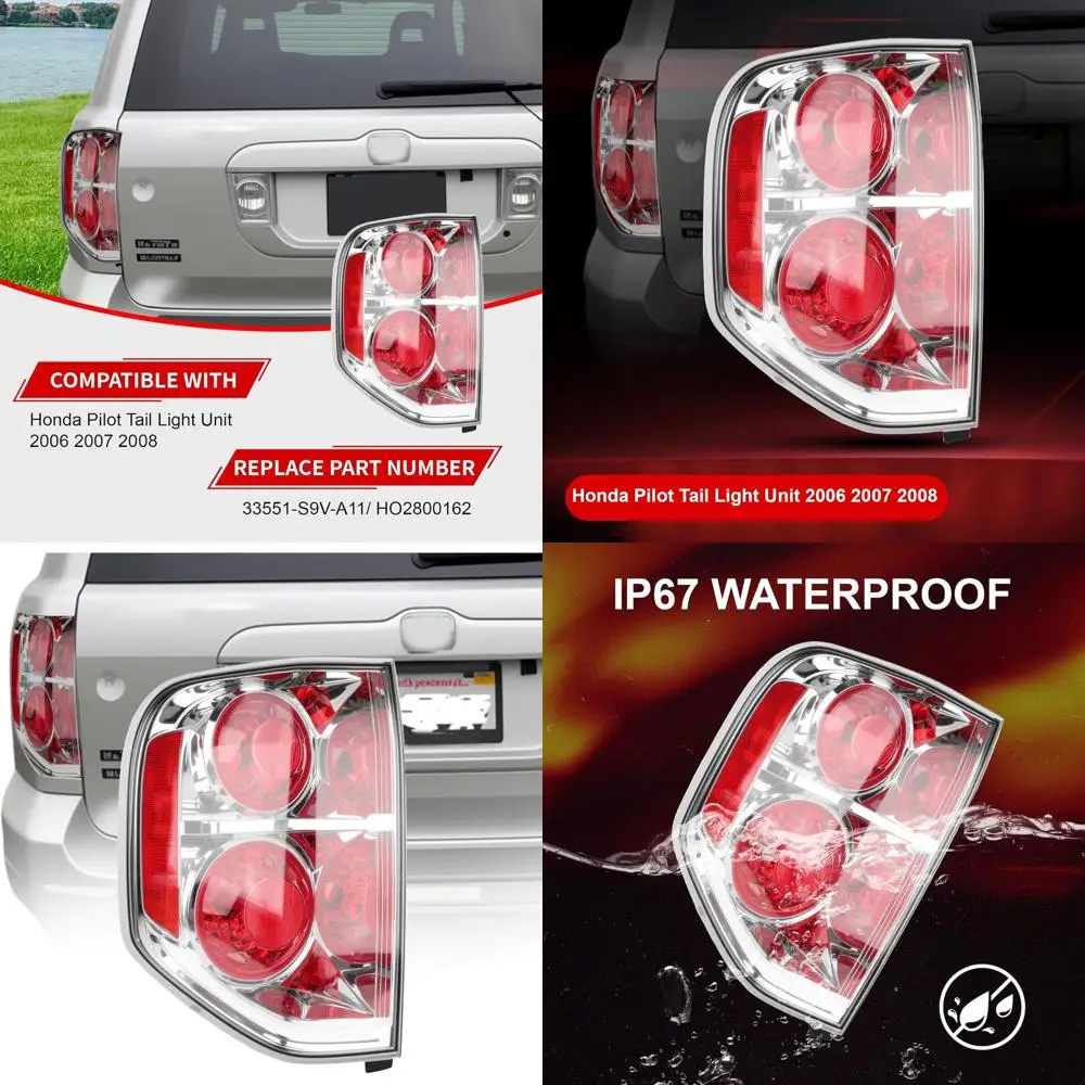 

2006-2008 Honda Pilot Left Driver Side Rear Tail Light Assembly Unit 33551-S9V-A11