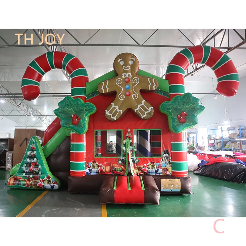 

free air ship to door,5.5x5m Christmas Inflatable Moonwalk Jumping house Bouncy Castle with double slides combos games