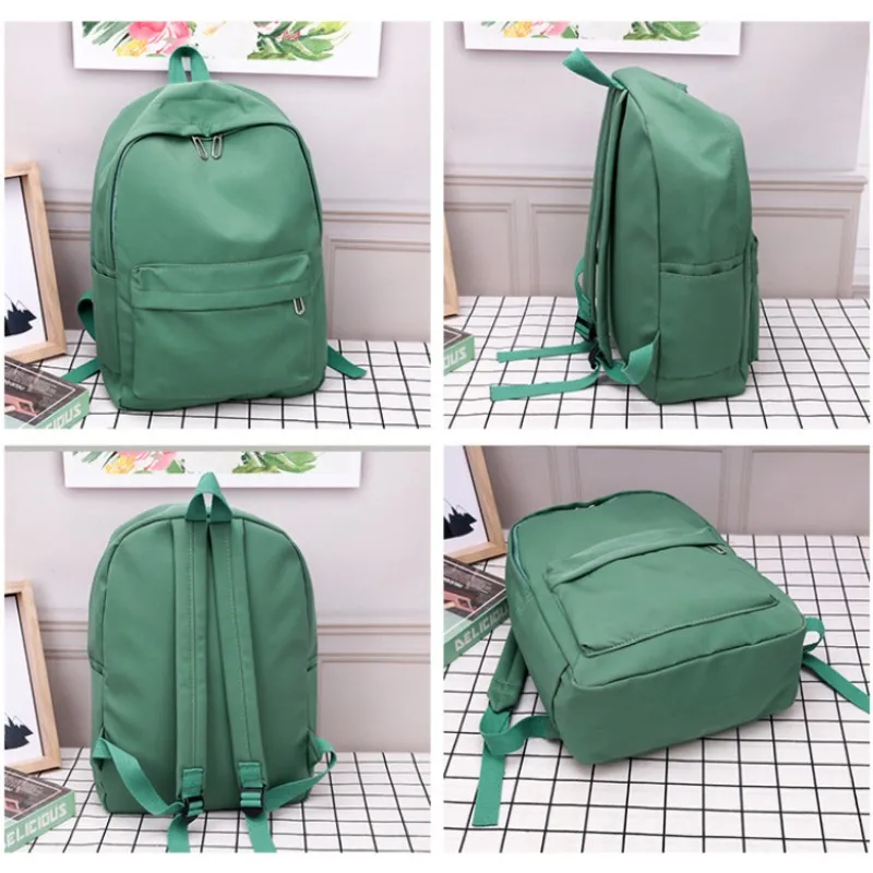 High Quality New Waterproof Nylon Women Backpack Female Travel Bag Backpacks Schoolbag For Teenage Girls Solid Color