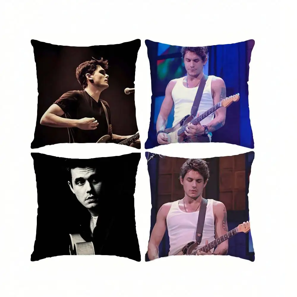 Guitar-playing Rock Singer J-John M-Mayer  Square Double-Sided printed Pillow Case Bedroom Bedside Pillow Sofa Cushion Cover
