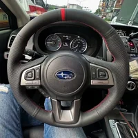 Protector de volante de coche personalizado de cuero genuino para Subaru Legacy Outback XV Forester 2015 2016 envoltura de dirección Interior Avant