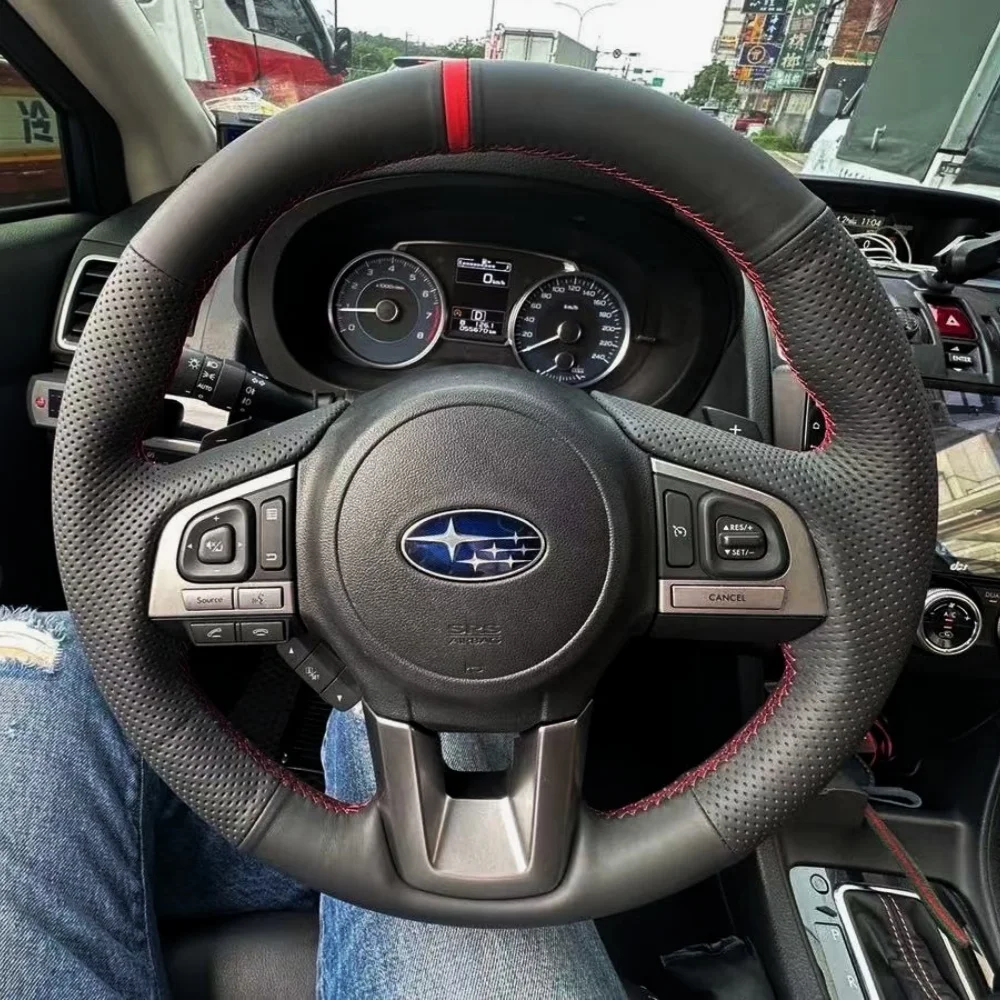 Custom Car Steering Wheel Cover Genuine Leather For Subaru Legacy Outback XV Forester 2015 2016 Interior Avant Steering Wrap