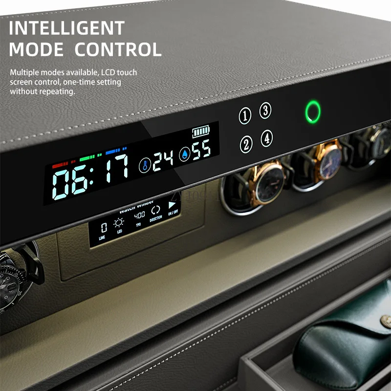 صندوق مجوهرات آمن لدرج بصمة الإصبع الذكي المخصص لخزانة ملفاف الساعة الممتازة