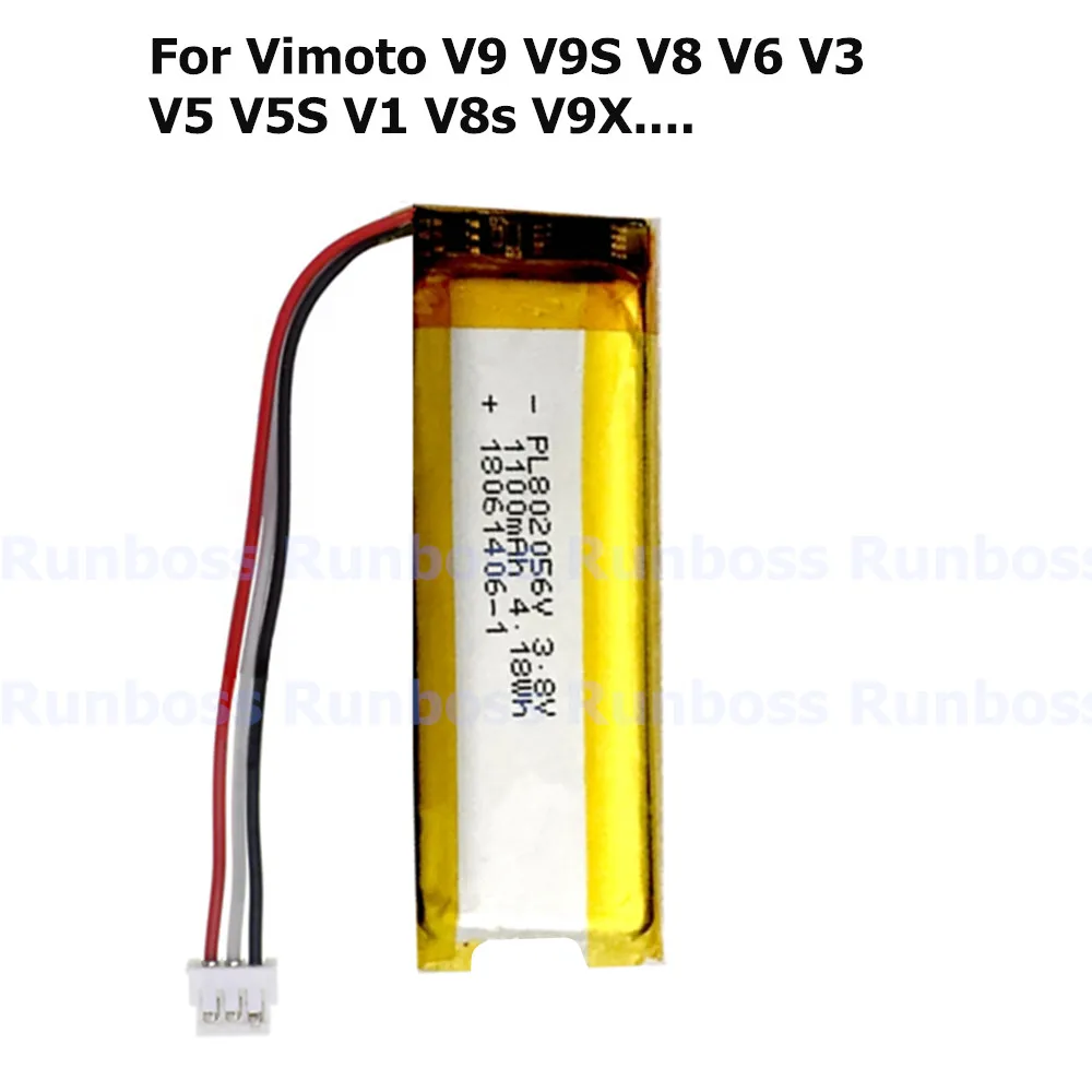 New Battery For Vimoto V9 V9S V8 V6 V3 V5 V5S V1 V8s V9X Bluetooth Headset Motorcycle Helmet