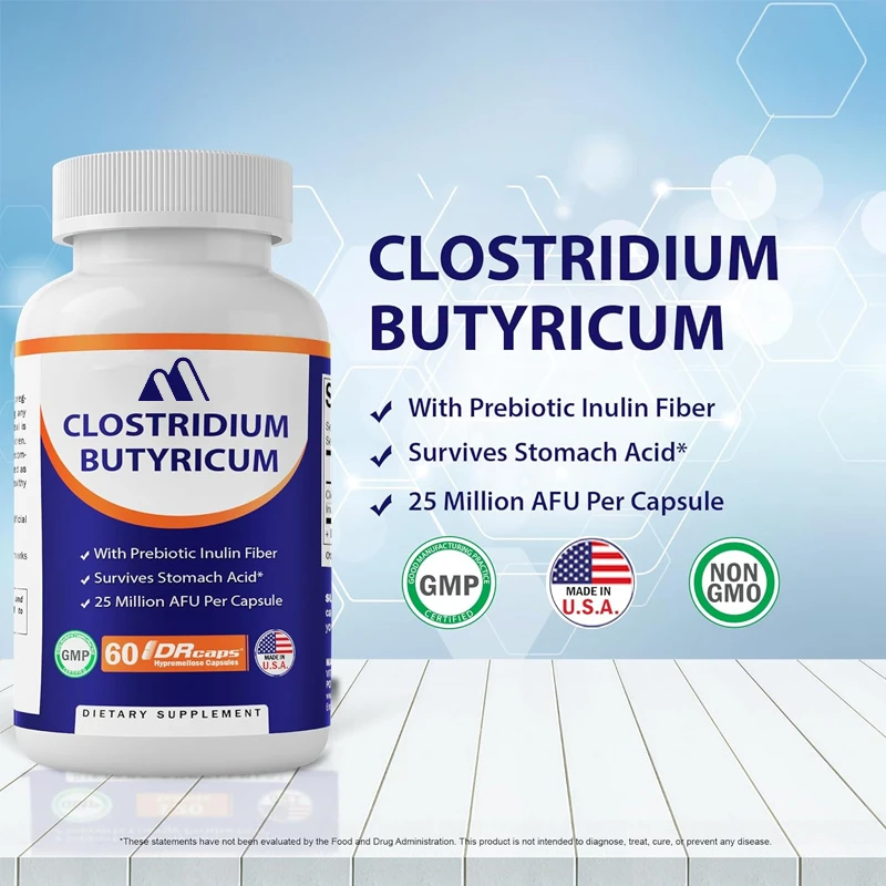 

Vitamin Clostridium Butyl 25 Million - Gut -60 Dr Capsules - Made From Probiotic Inulin Fiber