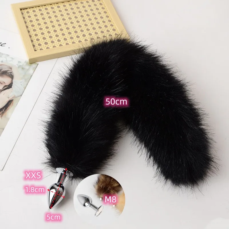 Erotic Cosplay Accessories of Replaceable Metal Butt Plug Fox Tail Anal Sex Toys for Flirting Games Faux Fur Adult Supplies