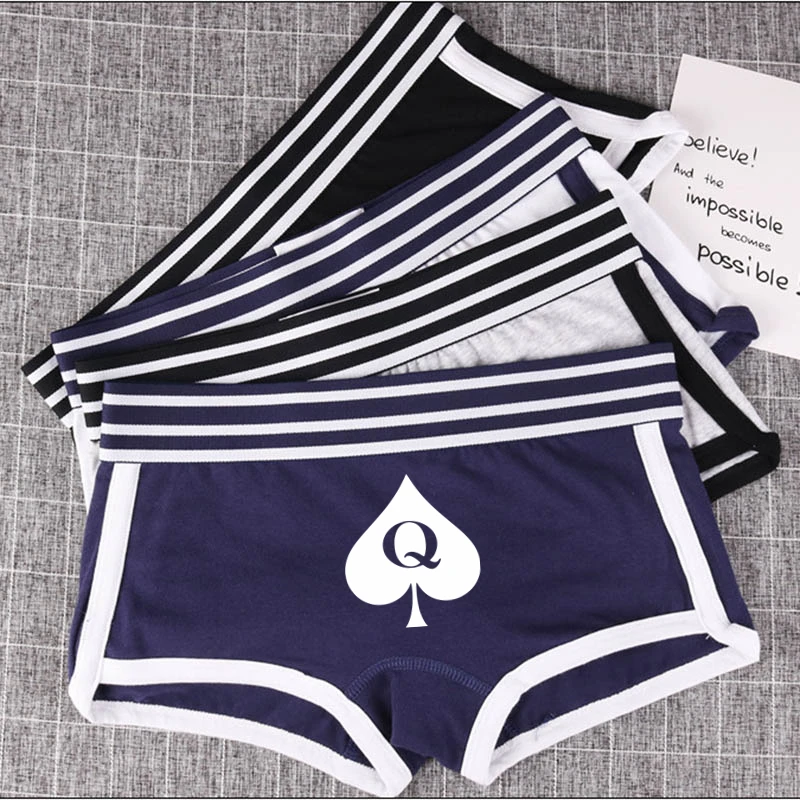 Women Girl Sport Panties Queen of Spades Underwear for Women Short Pants Cute Print for Women Cotton Underwear Comfortable Short