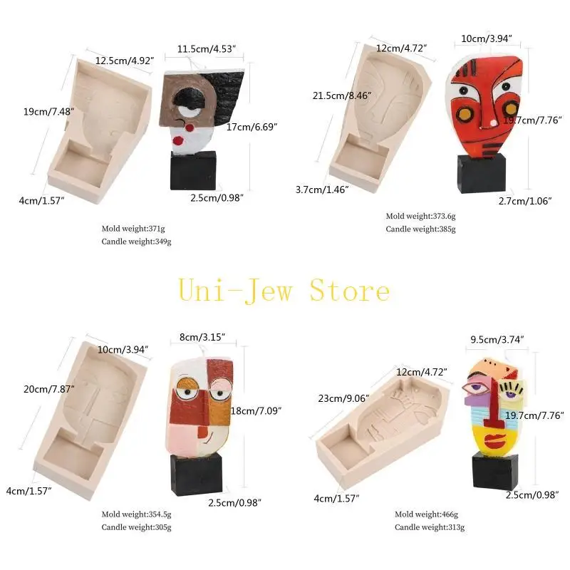 قالب سيليكون للوجه الفني سعة 40 جيجابايت يمكنك صنعه بنفسك قالب صابون شمعة إكسبريس لقوالب الراتنج المصنوعة يدويًا للعلاج العطري