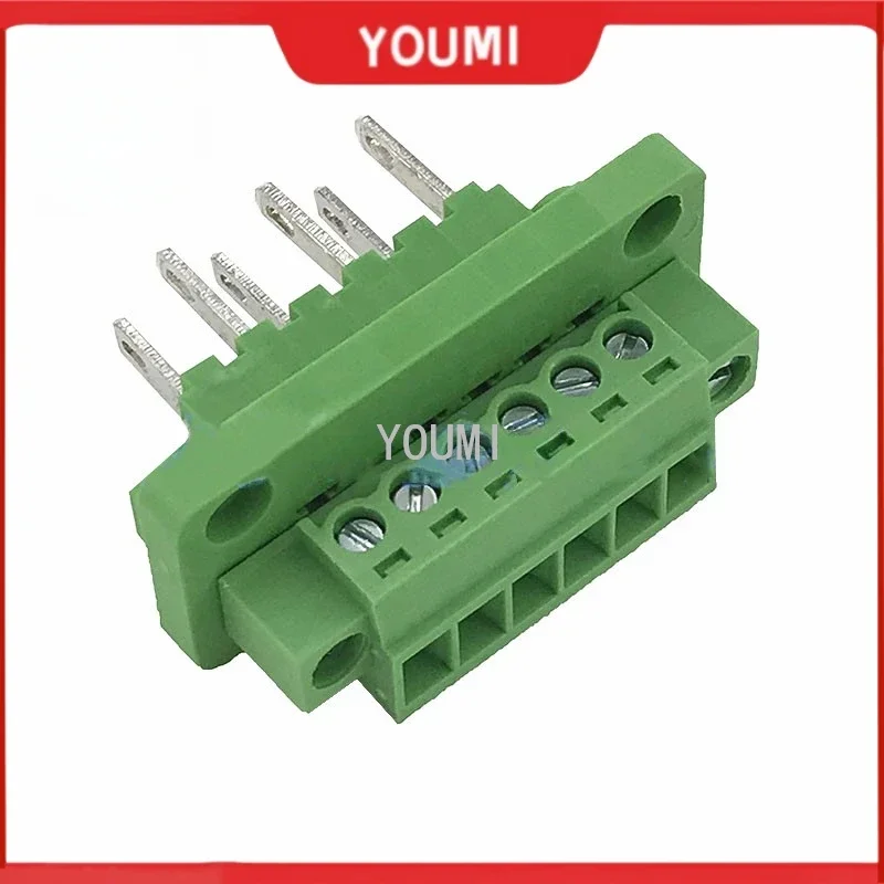 2Sets 2EDGWB 3.81mm Pitch Through Wall Plug in Terminal Blocks 15EDG 3.81MM 2/3/4/5/6/7/8/9/10/12pin Plug+Pin Header Socket Set