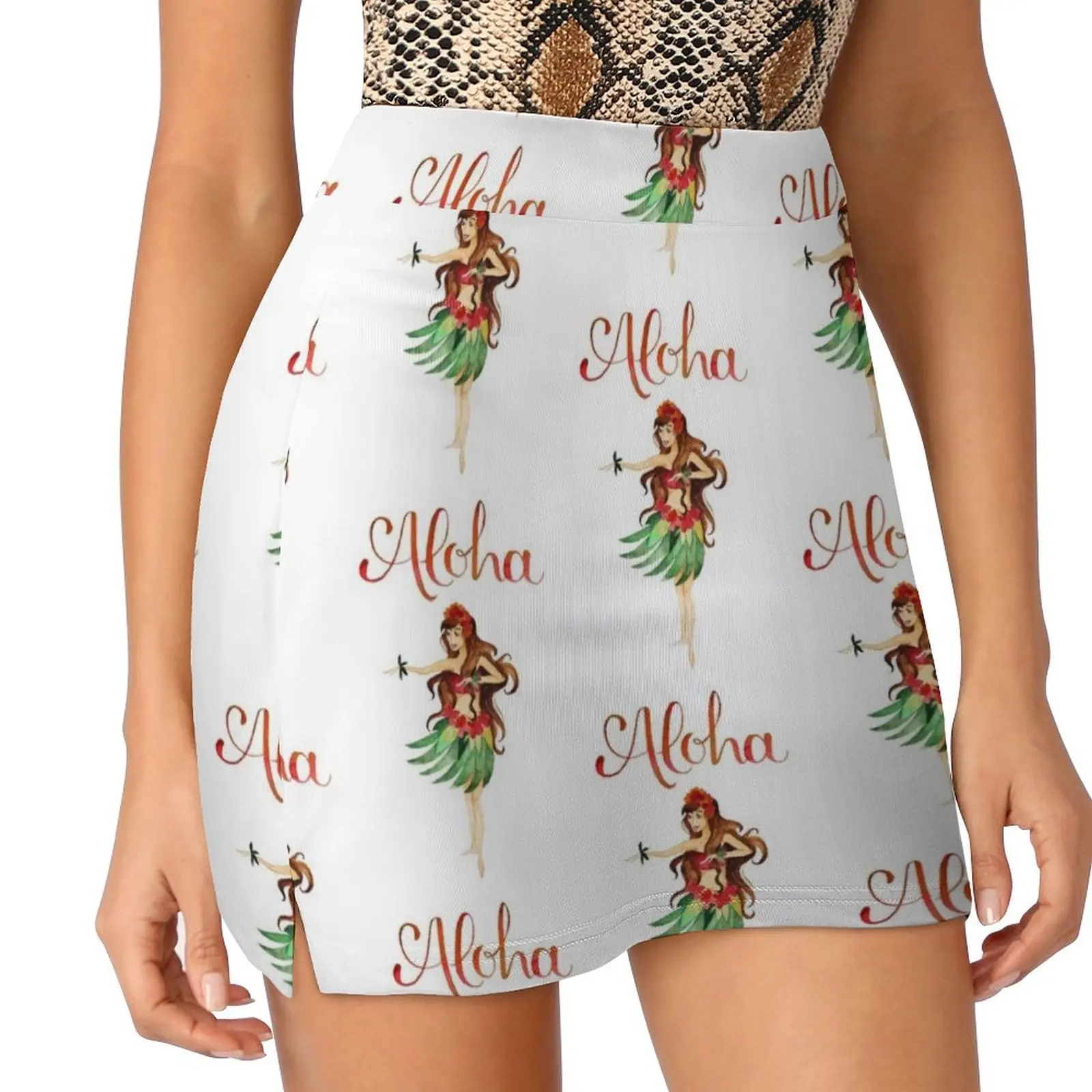 

Aloha Hawaiian Hula Girl Mini Skirt Miniskirt woman micro mini skirt extreme