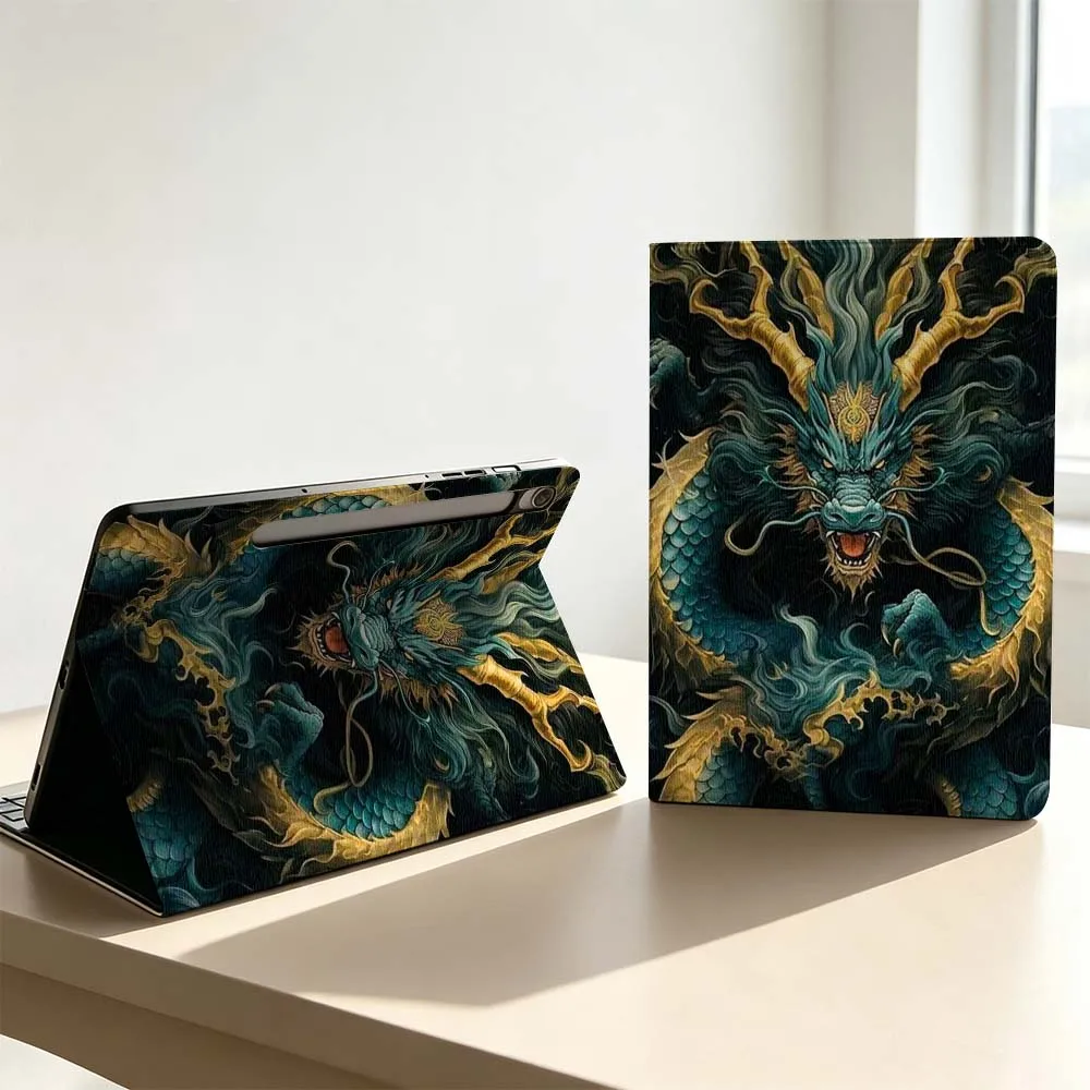

Dragon Design Pattern Soft For Samsung Galaxy Tab S11 S10 S9 S8 S7 S6 A9 A8 A11 Lite FE Plus Pen Tray Tablet Case