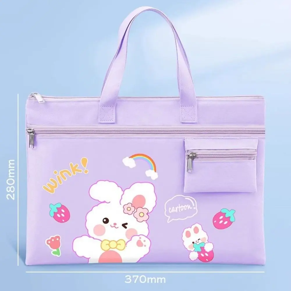 Nieuwe Multifunctionele Studenten Met Grote Capaciteit Draagtas Draagbare Tutorial Tas Cartoon Canvas Tas Met Rits Leerbenodigdheden