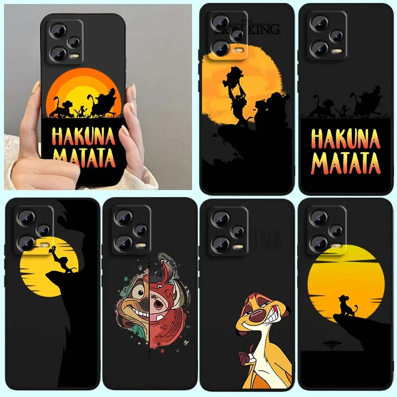

The Lion King Simba cartoon Phone Case For Xiaomi Redmi Note 14 13 12 12S 11E 11 11S 11T Pro Plus 4G 5G Black Soft TPU Cover