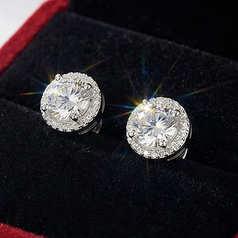 

1Pair 0.5 /1/2/3 Carat These Synthetic Moissanite Earrings Are Suitable for Everyday Wear, Formal Occasions.