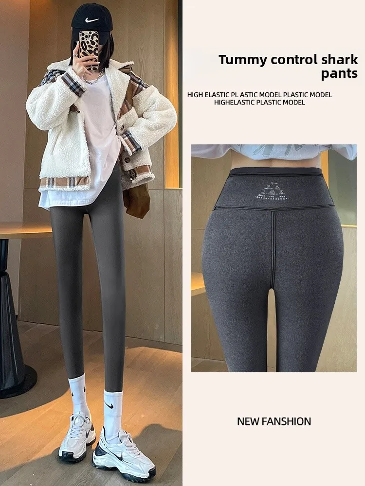 

Thiened Fce Yoga Pants Women's High Waist arkskin Trousers Warm Butt Lifting Outerwear Winter Faion Ladies Pants