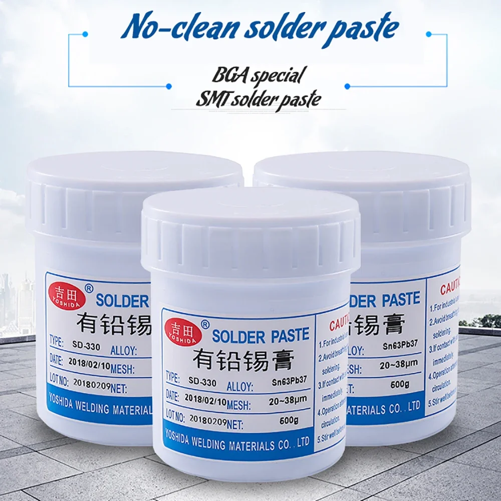 SD-330 Mobile phone repair Lead solder paste BGA special SMT No-clean solder paste Silver low temperature welding Flux 500G