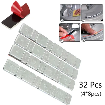 32 teile/los Rad Balancer Auto Reifen Bar Reifen Motorrad Werkzeuge Balancer Kit Gramm Stahl Jeder Stick-On Reifen Reifen rad Balance Gewicht