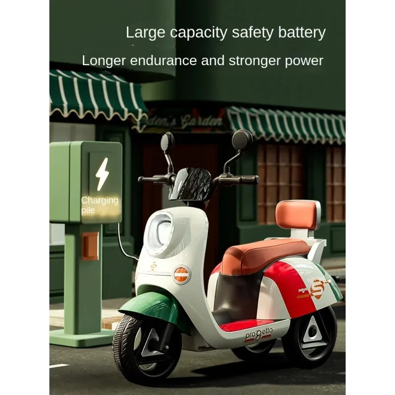XL Children's Electric Motor Tricycle Battery Car Can Seat People Chargeable With Remote Control Toy CarR25