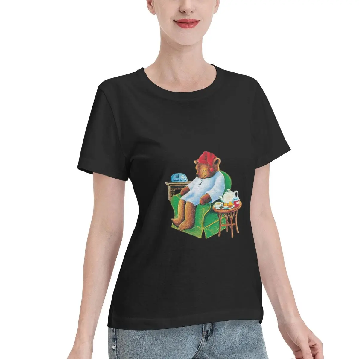 Wardrobe Filler Celestial Seasoning Sleepytime Tea Bear Women's T-shirt Office Wear Loungewear Top