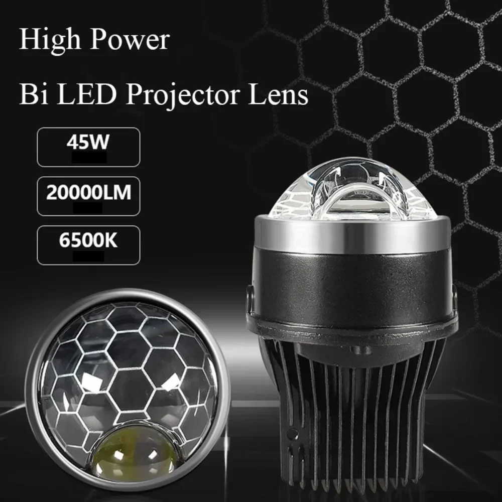 High Definition Blue Film Spotlight Lens for General-Purpose Car LED Three-Inch Dual-Lens Projector - 90W 6500K 20000LM