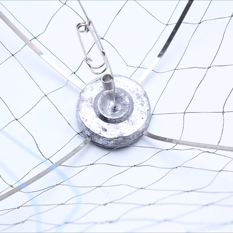 1 pc stainless steel shrinkage crab cage for sea fishing, weighted with built-in spring, high sensitivity fishing tool