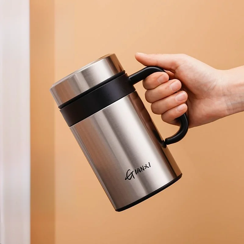 GIANXI Stainless Steel Thermos Cup For Men Office Thermal Insulation And Cold Cupa Business Portable Filter Tea Cup With Handle