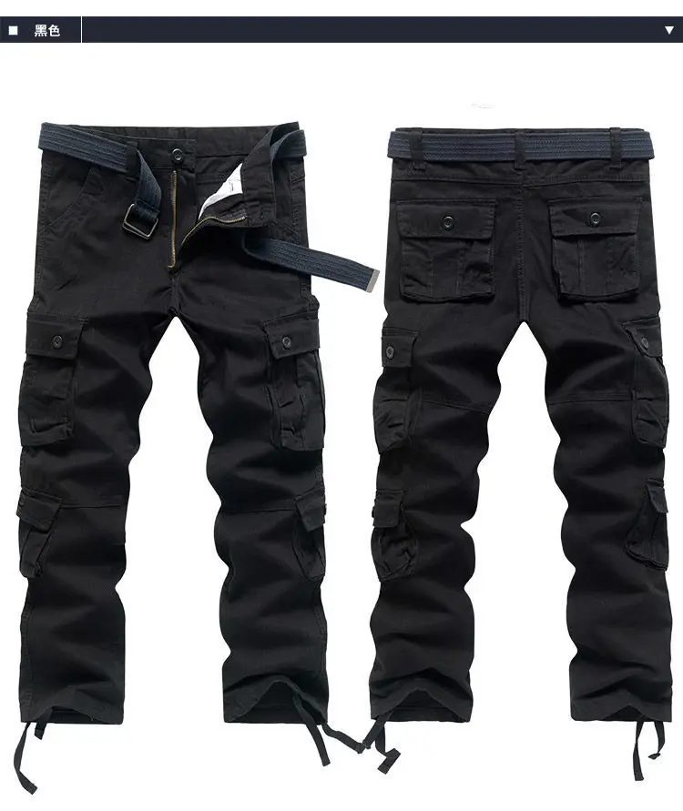 Camo Cargo-Hosen für Herren, Outdoor-Taktische Hosen mit Mehreren Taschen, Reine Baumwolle, Weite Hosen für Frühling und Herbst, Herrenbekleidung, Lässige Hosen – Detail 14