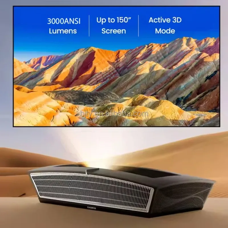 CASIRIS H6 Pro 4K UHD Proiettore laser a ottica ultra corta 3000LM Triplo laser Android 9 HDR10+ Dolby Audio