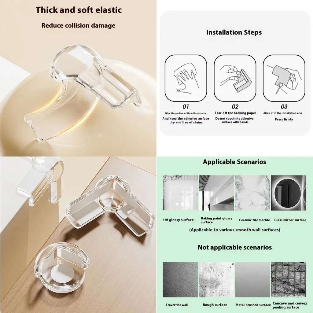 

97BE 4Pcs/set Edges Guards For Furniture Baby Proofing Transparent Corner Protectors